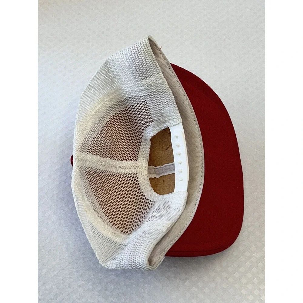 Vintage Budweiser Beer Patch Trucker Hat - Red / White Snapback Cap Made in USA - Picture 11 of 14